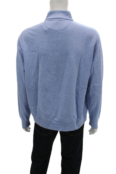 Polo Ralph Lauren Mens Pullover Sweatshirt Light Blue Mockneck Size L