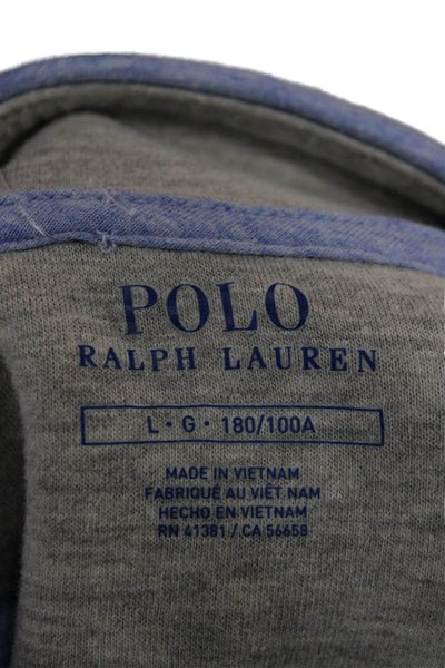 Polo Ralph Lauren Mens Pullover Sweatshirt Light Blue Mockneck Size L