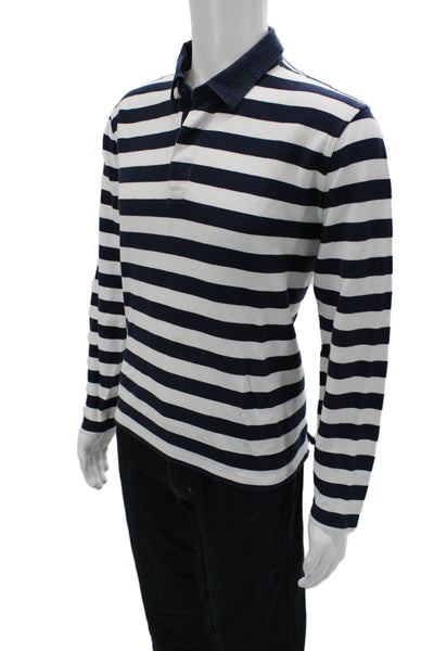 Brooks Brothers Red Fleece Mens Long Sleeve Collared Striped Shirt White Navy XL