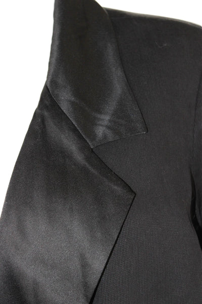 We Wore What Unisex Black Tencel Collared Blazer Button Long Sleeve Size L
