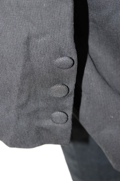 We Wore What Unisex Black Tencel Collared Blazer Button Long Sleeve Size L