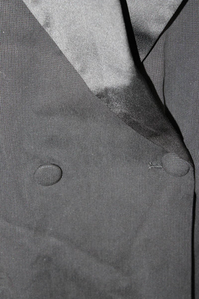 We Wore What Unisex Black Tencel Collared Blazer Button Long Sleeve Size L