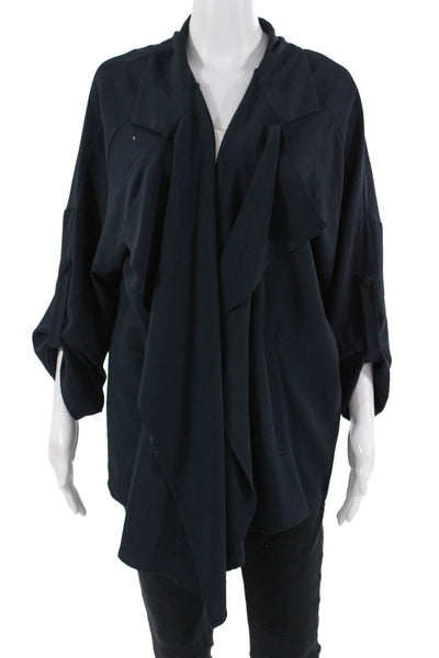 ASTR Women Classic Black Collared Button 3/4 Sleeve Jacket Size M