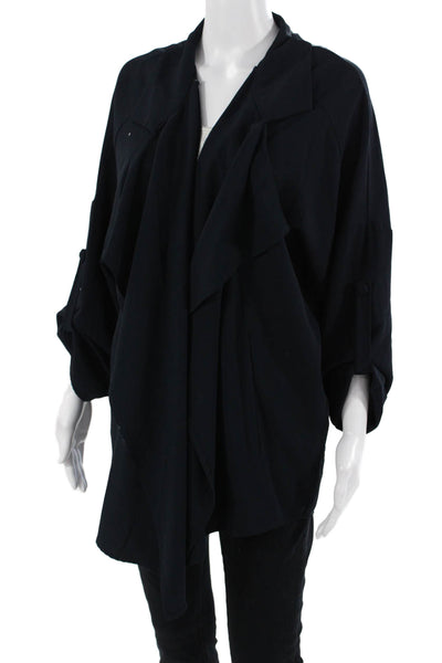 ASTR Women Classic Black Collared Button 3/4 Sleeve Jacket Size M