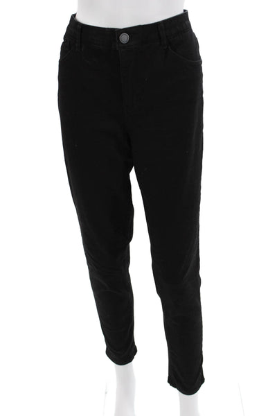 Wit & Wisdom Womens Black Cropped Ankle Pants Mid Rise Button Size 10