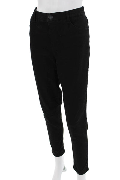 Wit & Wisdom Womens Black Cropped Ankle Pants Mid Rise Button Size 10