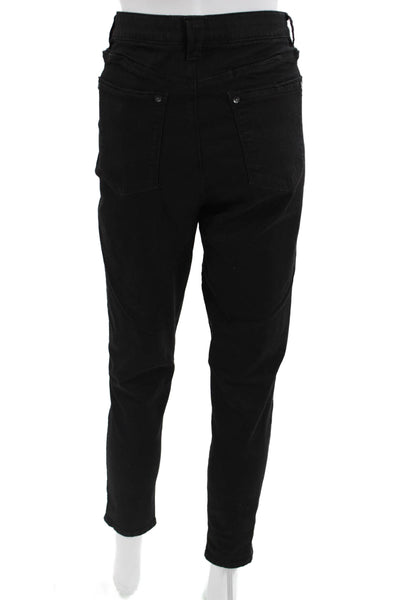 Wit & Wisdom Womens Black Cropped Ankle Pants Mid Rise Button Size 10
