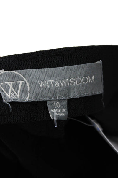 Wit & Wisdom Womens Black Cropped Ankle Pants Mid Rise Button Size 10