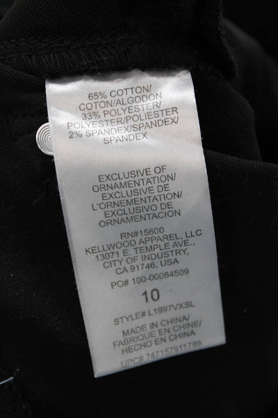 Wit & Wisdom Womens Black Cropped Ankle Pants Mid Rise Button Size 10