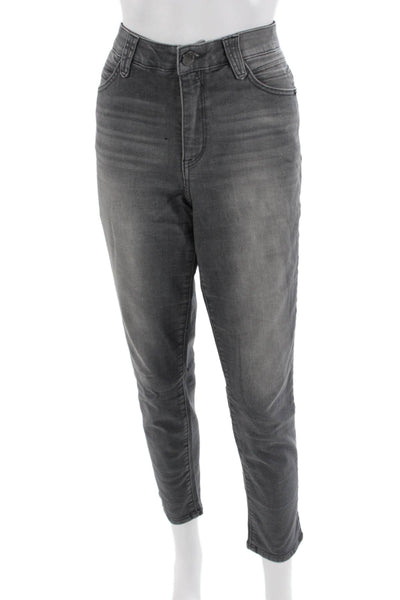 Wit & Wisdom Women Mom Ankle Jeans Gray Mid Rise Button Size 10