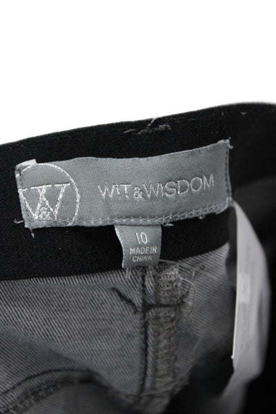 Wit & Wisdom Women Mom Ankle Jeans Gray Mid Rise Button Size 10