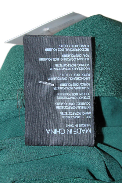 Club Monaco Womens Petite Green Rayon Linen Blouse Long Sleeve Size S