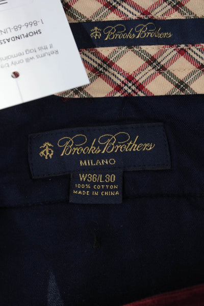 Brooks Brothers Mens Red Cotton Dress Pants Size 36