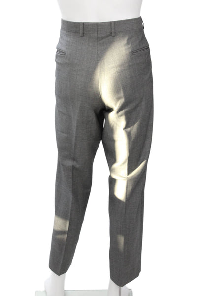 Ted Baker Mens Cropped Dress Pants Gray 100% Wool Button Size 37