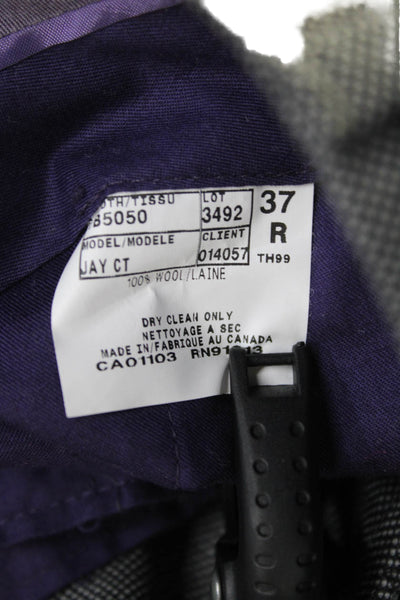 Ted Baker Mens Cropped Dress Pants Gray 100% Wool Button Size 37