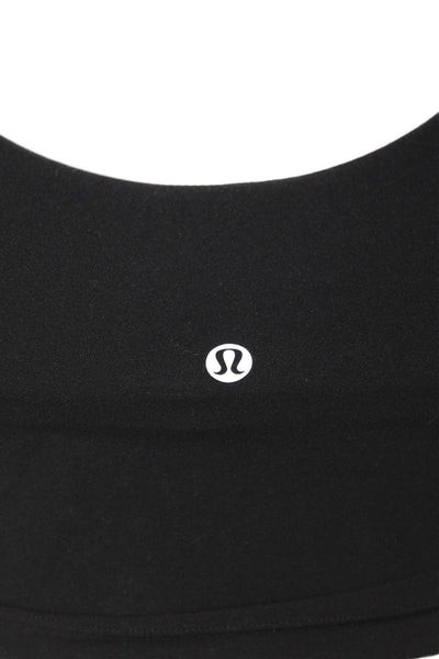 Lululemon Womens Cropped Tank Black V Neck Sleeveless Nylon Lycra Size 0