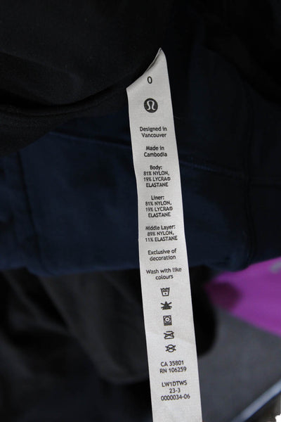 Lululemon Womens Cropped Tank Black V Neck Sleeveless Nylon Lycra Size 0