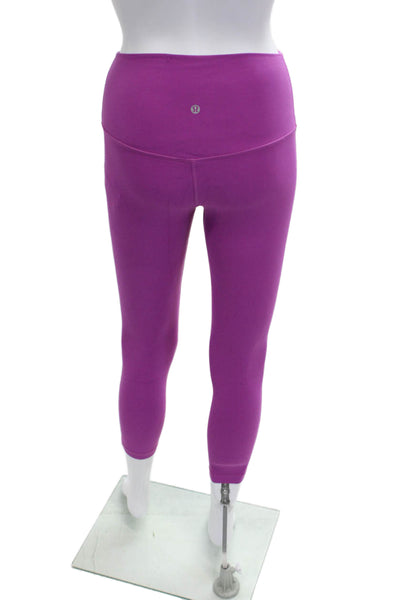 Lululemon Womens Ankle Leggings Purple Nylon Lycra Size 6