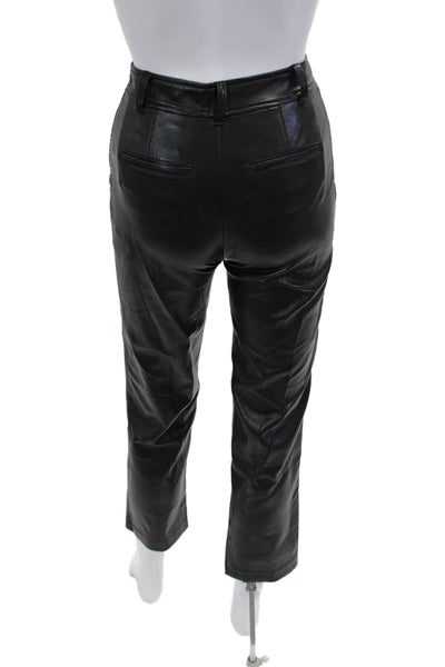 Babaton Women Ankle Cropped Dress Pants Black PU Size 00