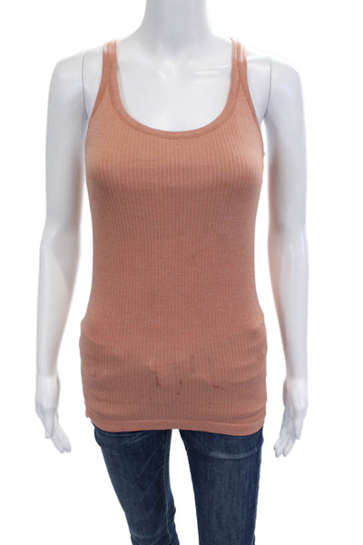 Lululemon Womens Tan Striped Basic Tank Round Neck Sleeveless Size 8