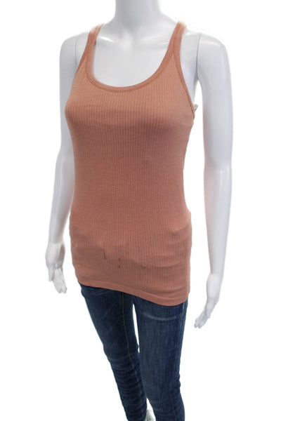 Lululemon Womens Tan Striped Basic Tank Round Neck Sleeveless Size 8