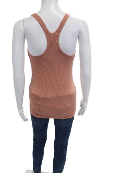 Lululemon Womens Tan Striped Basic Tank Round Neck Sleeveless Size 8