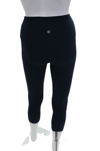 Lululemon Women Capri Cropped Dark Blue Nylon Leggings Size 4
