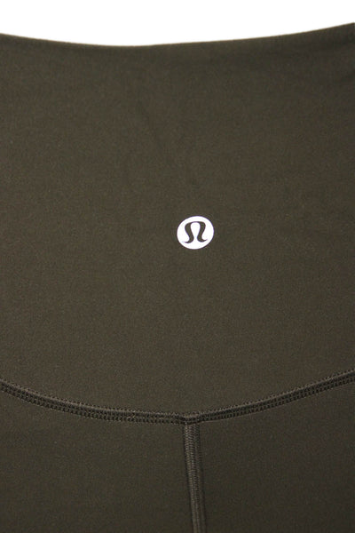 Lululemon Womens Cropped Capri Green Nylon Leggings Army Size 4