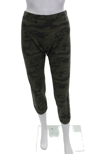 Monrow Unisex Green Camouflage Ankle Cropped Pants Nylon Size M