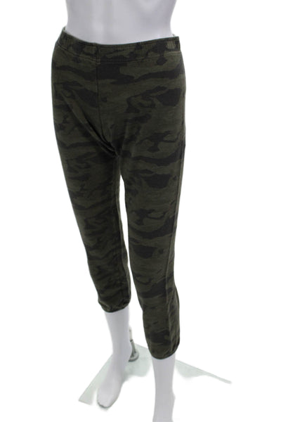 Monrow Unisex Green Camouflage Ankle Cropped Pants Nylon Size M