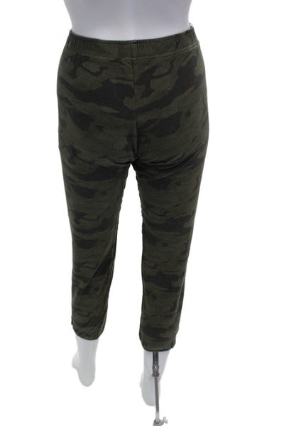 Monrow Unisex Green Camouflage Ankle Cropped Pants Nylon Size M
