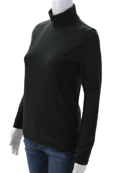 J Crew Womens Black Cotton Turtleneck Long Sleeve Basic Top Size XS