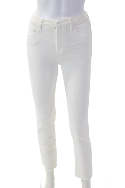 Frank & Eileen Womens White High Rise Skinny Ankle Cropped Jeans Size 24