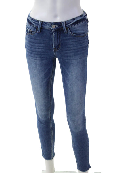 Vervet Women Skinny Ankle Jeans Blue Mid Rise Button Size 24
