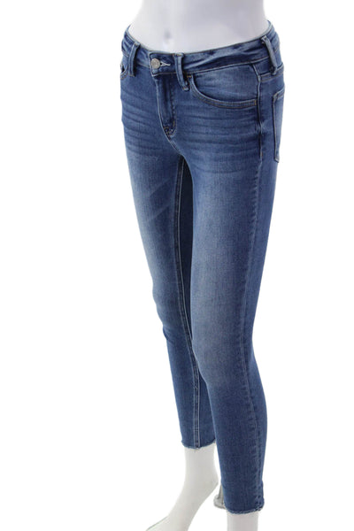 Vervet Women Skinny Ankle Jeans Blue Mid Rise Button Size 24