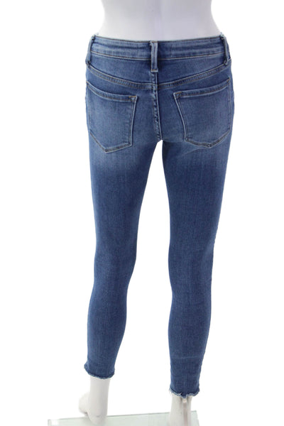 Vervet Women Skinny Ankle Jeans Blue Mid Rise Button Size 24