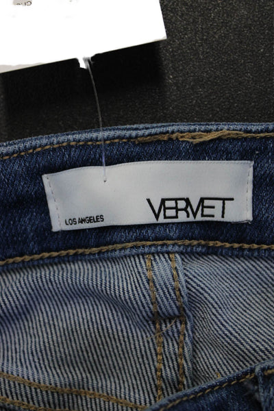 Vervet Women Skinny Ankle Jeans Blue Mid Rise Button Size 24