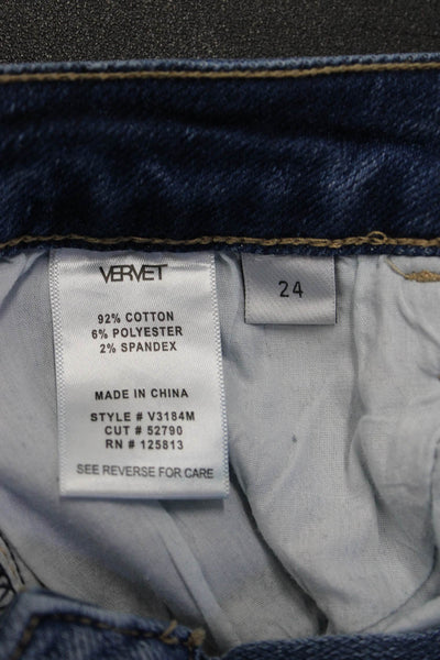 Vervet Women Skinny Ankle Jeans Blue Mid Rise Button Size 24