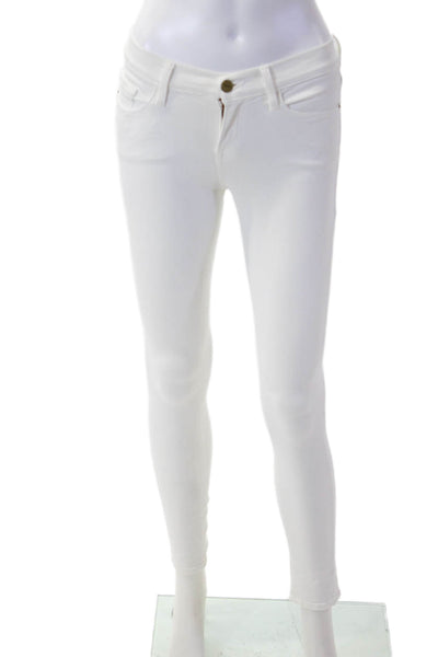 Frame Women Skinny Ankle Jeans White Size 25