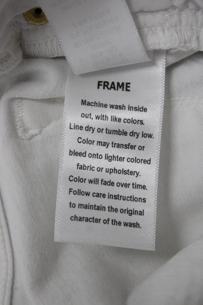 Frame Women Skinny Ankle Jeans White Size 25