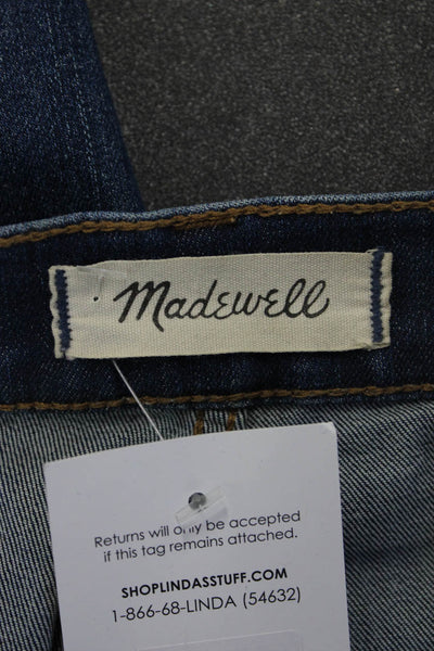 Madewell Women Ankle Skinny Jeans Dark Blue High Rise Button Size 29