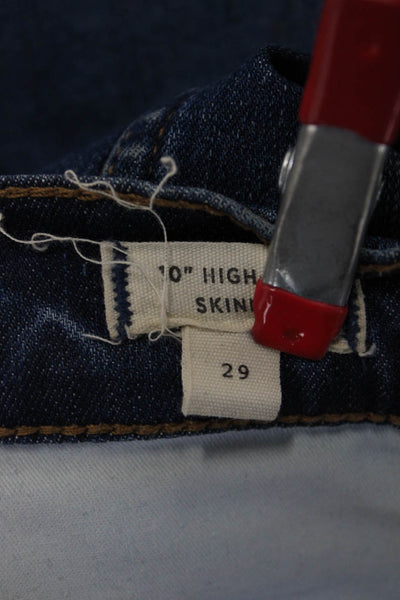 Madewell Women Ankle Skinny Jeans Dark Blue High Rise Button Size 29