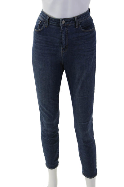 L'Agence Women Ankle Skinny Jeans Dark Blue High Rise Button Fly Size 29