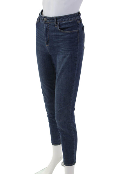 L'Agence Women Ankle Skinny Jeans Dark Blue High Rise Button Fly Size 29