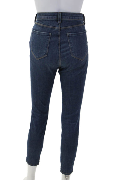 L'Agence Women Ankle Skinny Jeans Dark Blue High Rise Button Fly Size 29