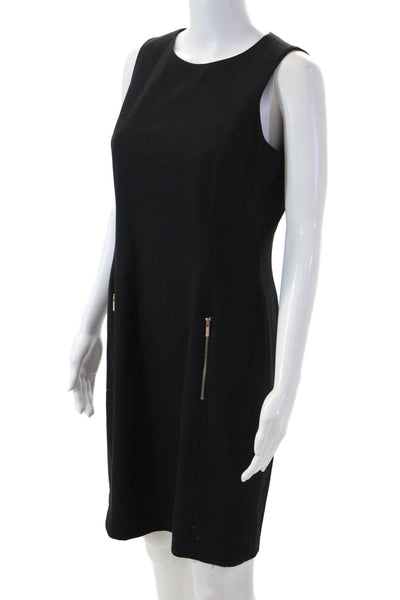 Anne Klein Women Sheath Dress Black Sleeveless Zip Size 8