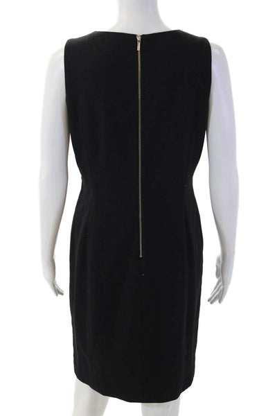 Anne Klein Women Sheath Dress Black Sleeveless Zip Size 8