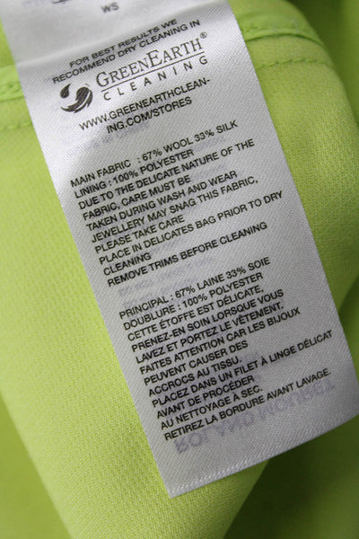 Roland Mouret Womens Green Sheath Dress Short Sleeve Crew Neck Midi Zip Size 2