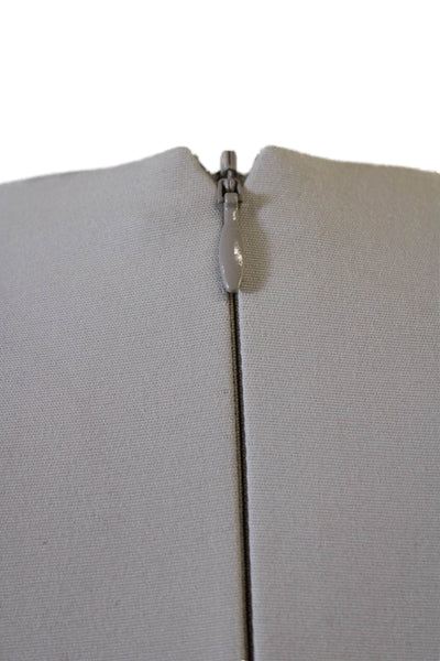 Akris Punto Women Sheath Midi White Sleeveless Cotton Dress Size 2
