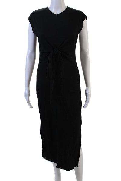 Joie Womens T-Shirt Dress Black Cotton Short Sleeve Crew Neck Midi Size XS